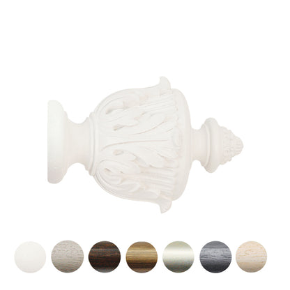 Jones Grande Acanthus 63mm Wooden Curtain Pole Finial - Cotton