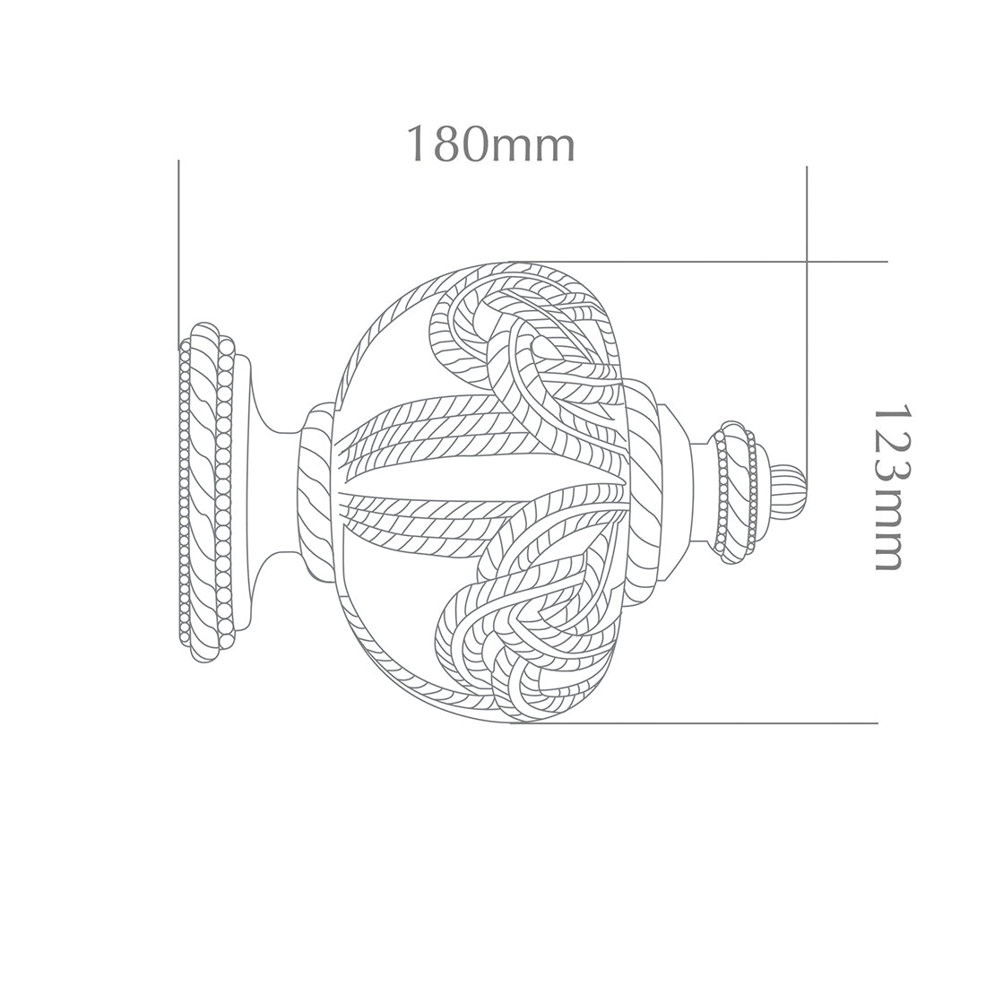 Jones Grande Rope 63mm Wooden Curtain Pole - Pewter