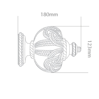 Jones Grande Rope 63mm Wooden Curtain Pole - Pewter