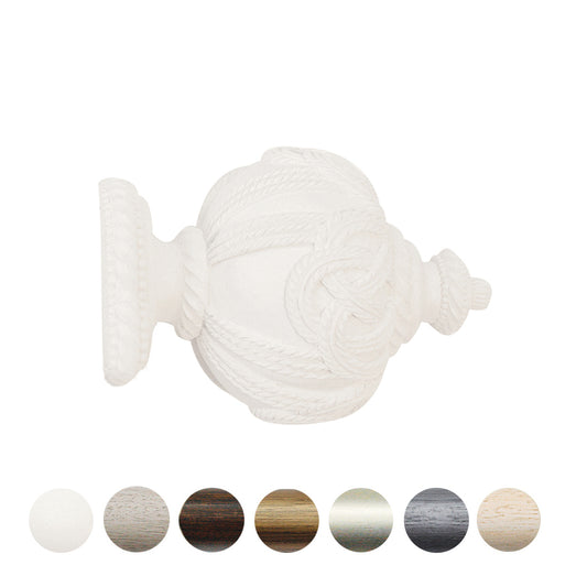 Jones Grande Rope 63mm Wooden Curtain Pole Finial - Cotton