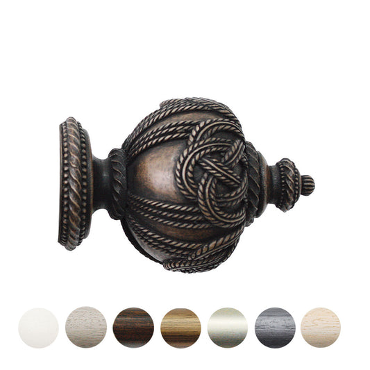 Jones Grande Rope 63mm Wooden Curtain Pole Finial - Oak