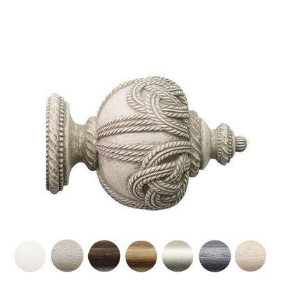 Jones Grande Rope 63mm Wooden Curtain Pole Finial - Putty