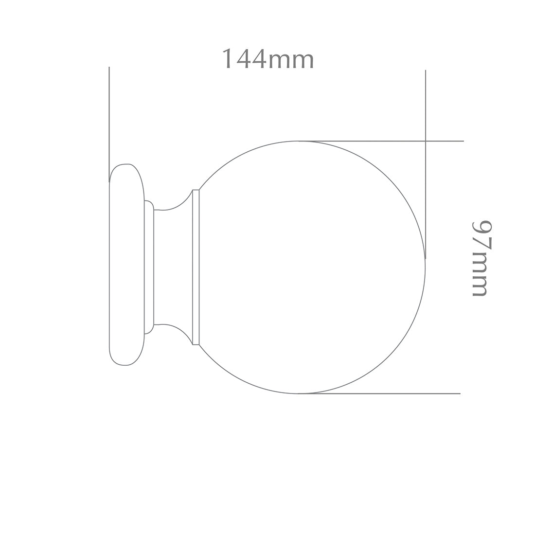 Jones Grande Ball 63mm Wooden Curtain Pole - Cotton