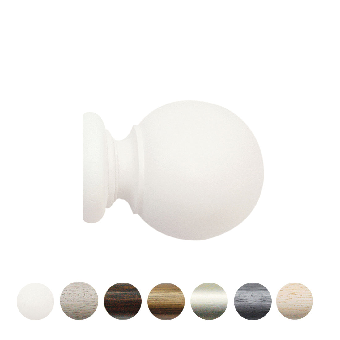 Jones Grande Ball 63mm Wooden Curtain Pole Finial - Cotton