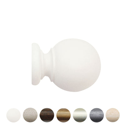 Jones Grande Ball 63mm Wooden Curtain Pole Finial - Cotton
