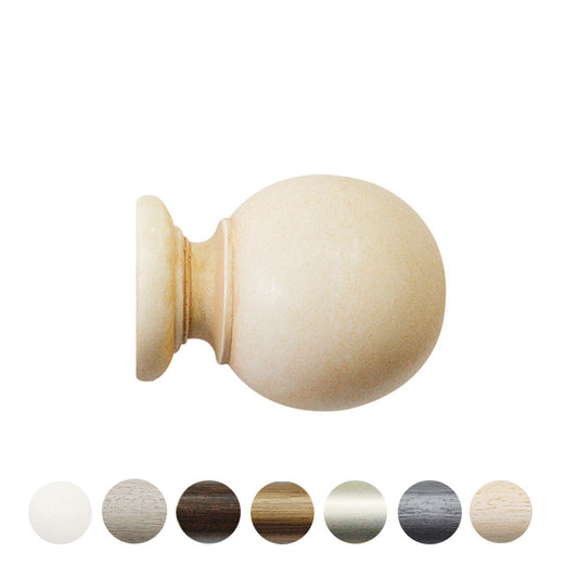Jones Grande Ball 63mm Wooden Curtain Pole Finial - Ivory