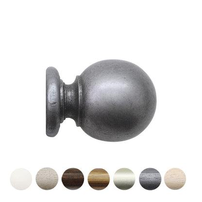 Jones Grande Ball 63mm Wooden Curtain Pole Finial - Pewter
