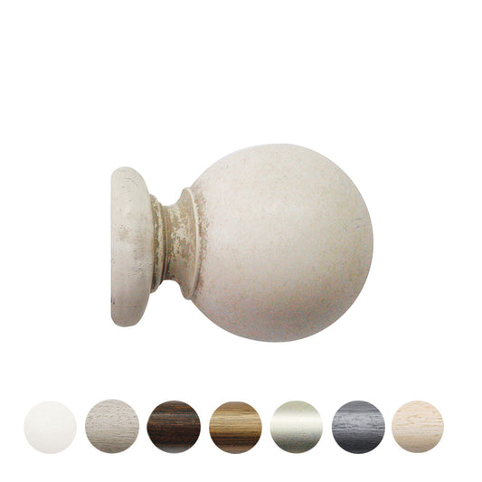 Jones Grande Ball 63mm Wooden Curtain Pole Finial - Putty