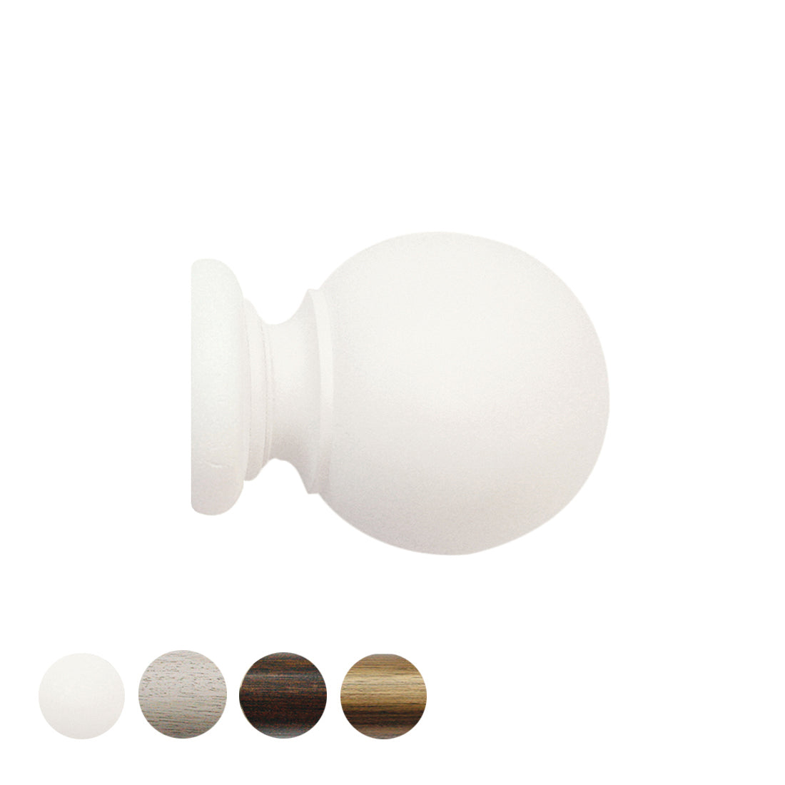Jones Hardwick Ball 40mm Wooden Curtain Pole Finial - Cotton