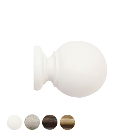 Jones Hardwick Ball 40mm Wooden Curtain Pole Finial - Cotton