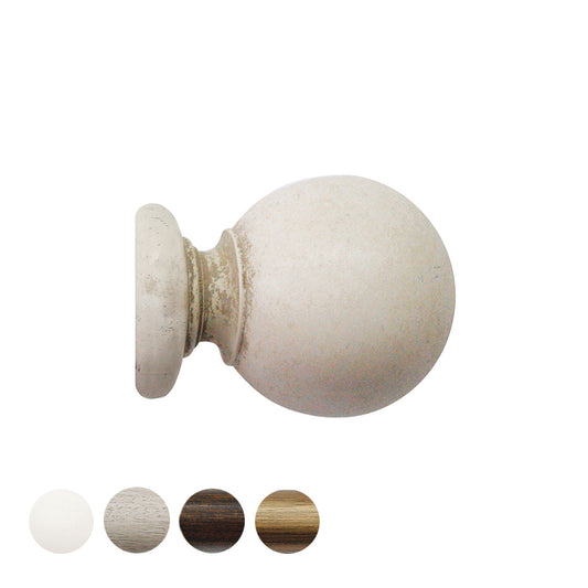 Jones Hardwick Ball 40mm Wooden Curtain Pole Finial - Putty