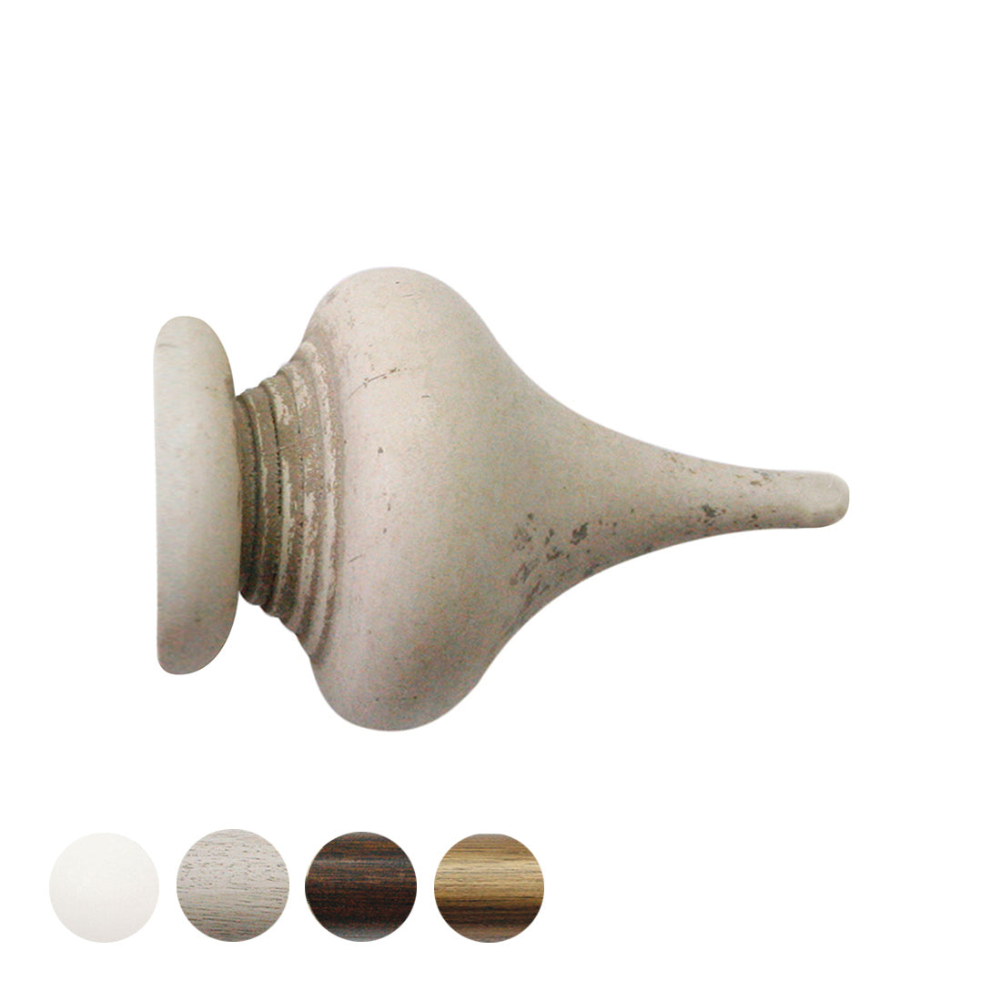 Jones Hardwick Minaret 40mm Wooden Curtain Pole Finial - Putty