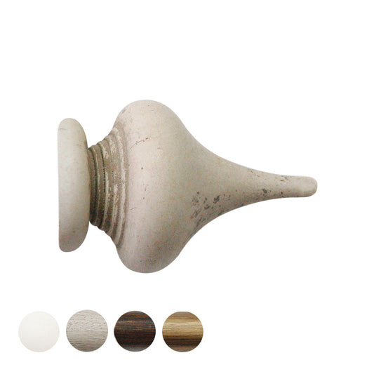Jones Hardwick Minaret 40mm Wooden Curtain Pole Finial - Putty