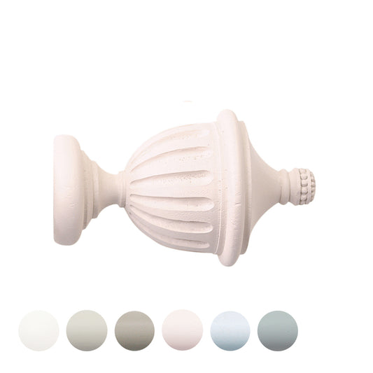 Jones Seychelles Fluted Urn 40mm Wooden Curtain Pole Finial - Blush