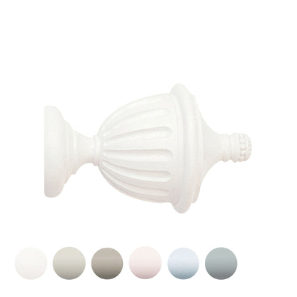 Jones Seychelles Fluted Urn 40mm Wooden Curtain Pole Finial - Cotton