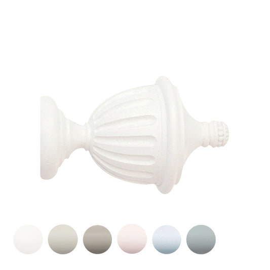 Jones Seychelles Fluted Urn 40mm Wooden Curtain Pole Finial - Cotton