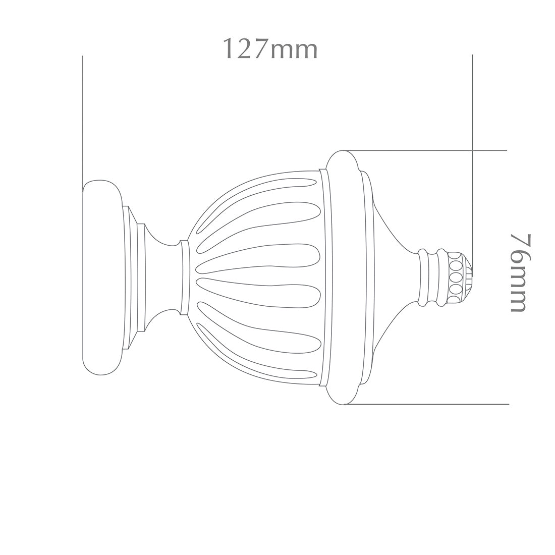 Jones Seychelles Fluted Urn 40mm Wooden Curtain Pole - Truffle