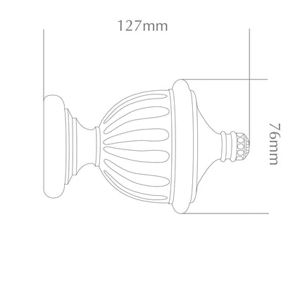 Jones Seychelles Fluted Urn 40mm Wooden Curtain Pole - Truffle