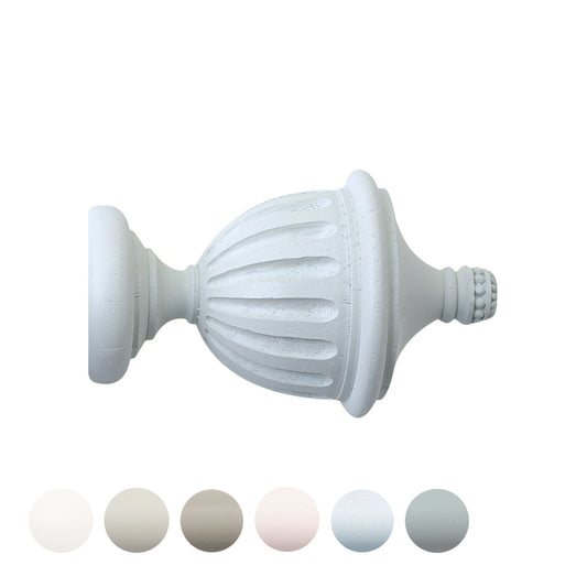 Jones Seychelles Fluted Urn 40mm Wooden Curtain Pole Finial - Mist