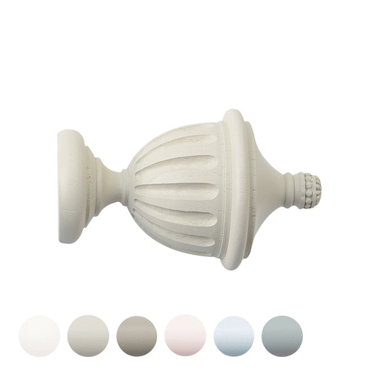 Jones Seychelles Fluted Urn 40mm Wooden Curtain Pole Finial - Sand