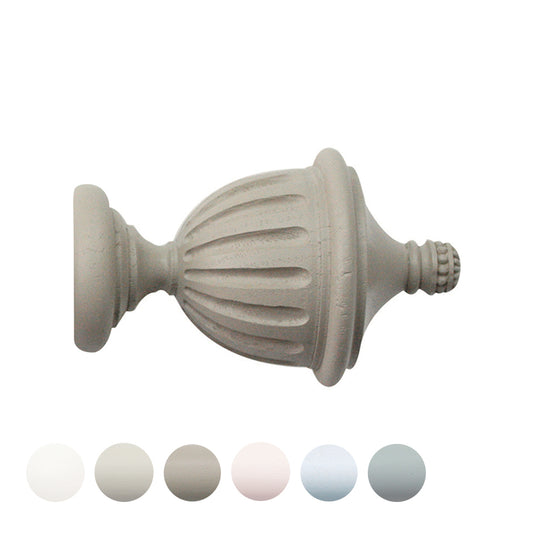 Jones Seychelles Fluted Urn 40mm Wooden Curtain Pole Finial - Truffle