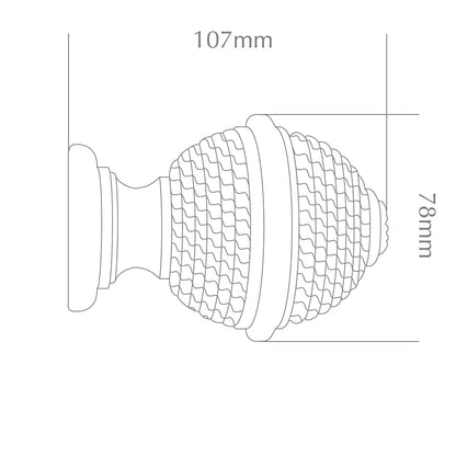 Jones Seychelles Woven Rope 40mm Wooden Curtain Pole Finial - Blush