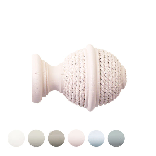 Jones Seychelles Woven Rope 40mm Wooden Curtain Pole Finial - Blush