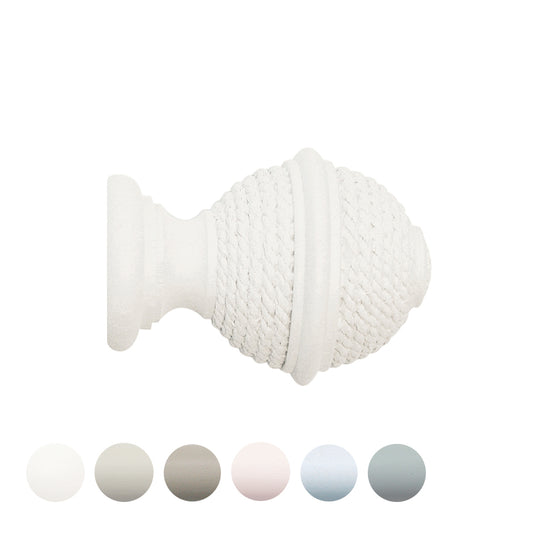 Jones Seychelles Woven Rope 40mm Wooden Curtain Pole Finial - Cotton