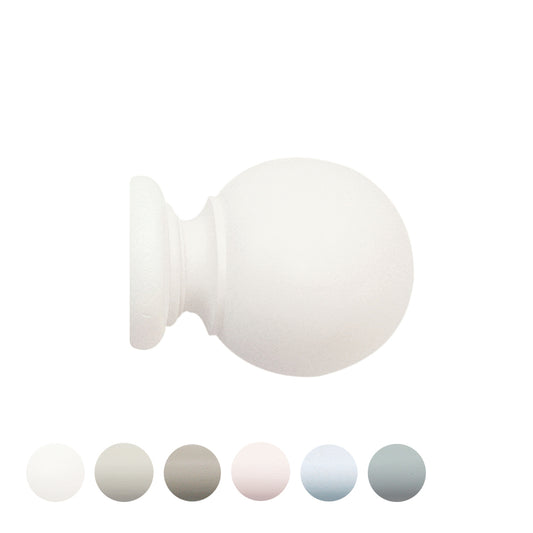 Jones Seychelles Ball 40mm Wooden Curtain Pole Finial - Cotton