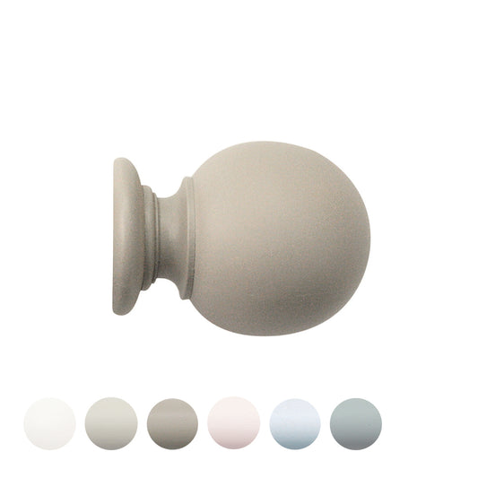 Jones Seychelles Ball 40mm Wooden Curtain Pole Finial - Truffle