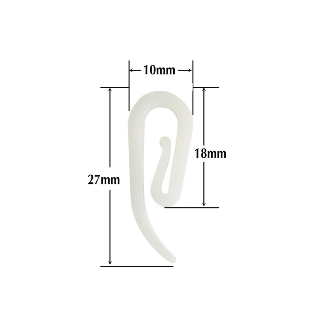 Jones Plastic Curtain Hooks (Pack of 100)