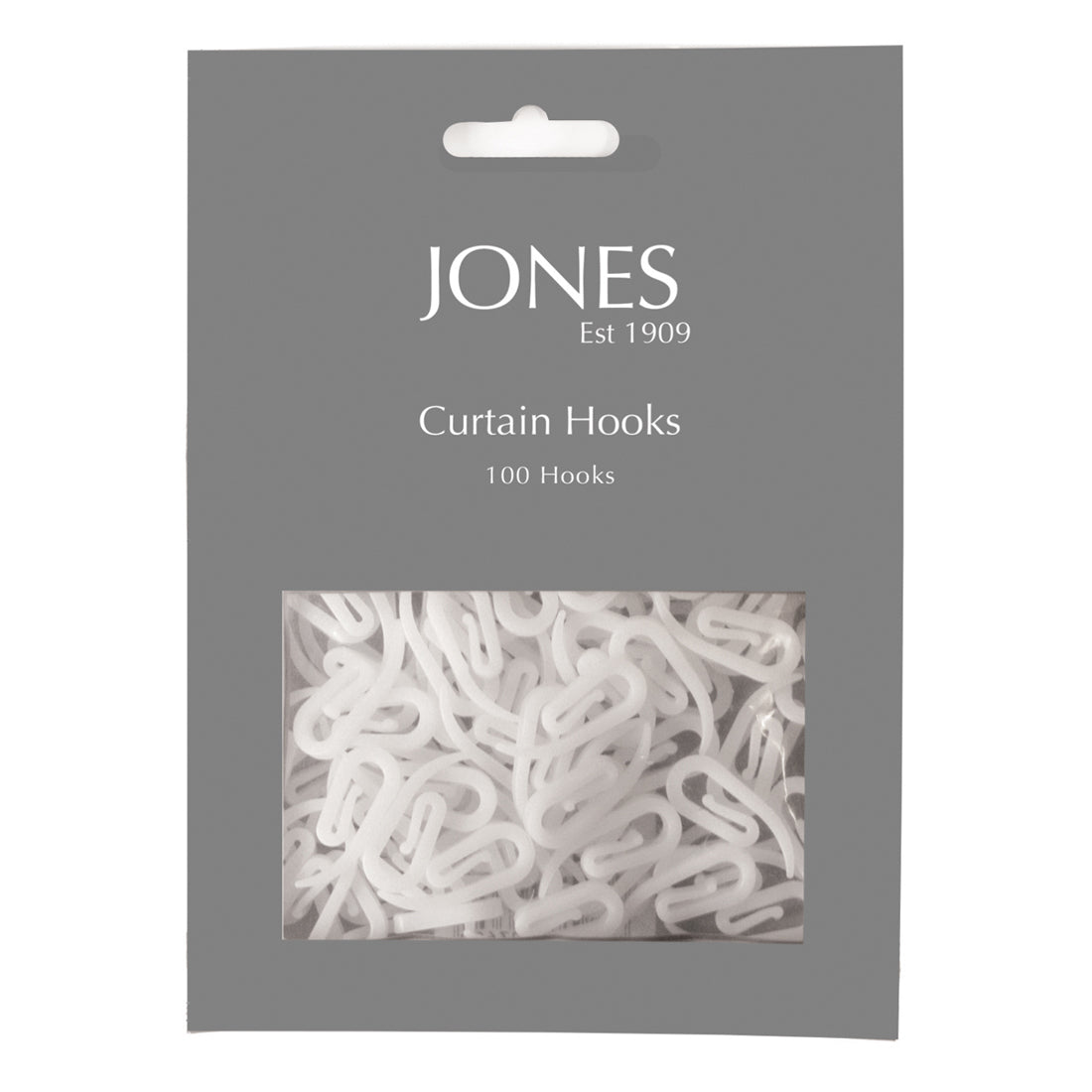 Jones Plastic Curtain Hooks (Pack of 100)