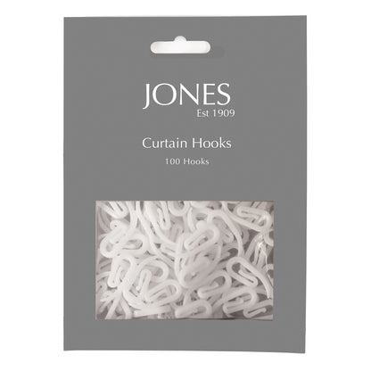 Jones Plastic Curtain Hooks (Pack of 100)