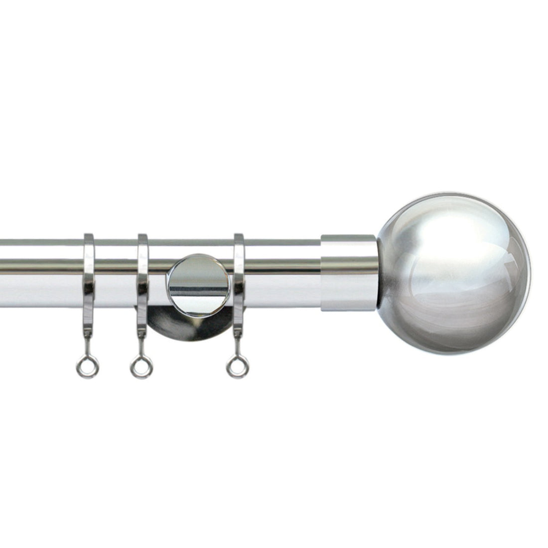 Jones Lunar Sphere 28mm Metal Curtain Pole - Chrome