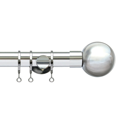 Jones Lunar Sphere 28mm Metal Curtain Pole - Chrome