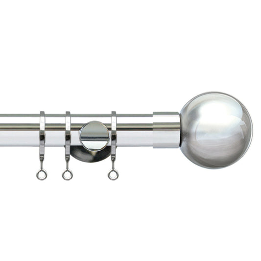 Jones Lunar Sphere 28mm Metal Curtain Pole - Chrome