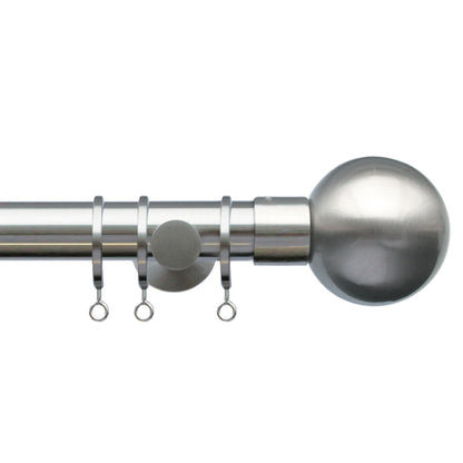 Jones Lunar Sphere 28mm Metal Curtain Pole - Matt Nickel