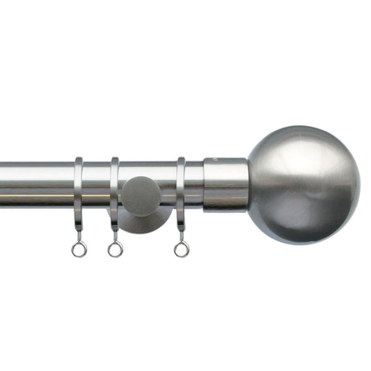 Jones Lunar Sphere 28mm Metal Curtain Pole - Matt Nickel