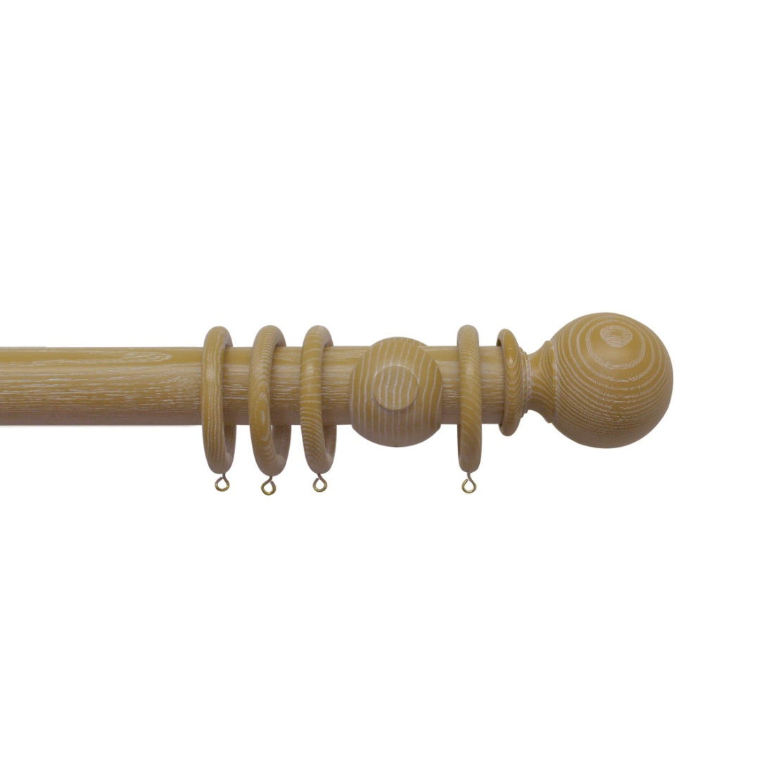 Jones Oakham Ball 50mm Wooden Curtain Pole - Honey