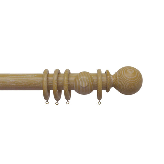 Jones Oakham Ball 50mm Wooden Curtain Pole - Honey