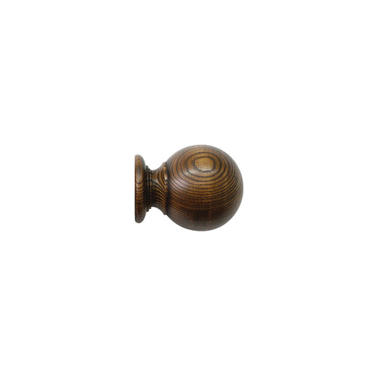 Jones Oakham Ball 50mm Wooden Curtain Pole Finial - Medium Oak