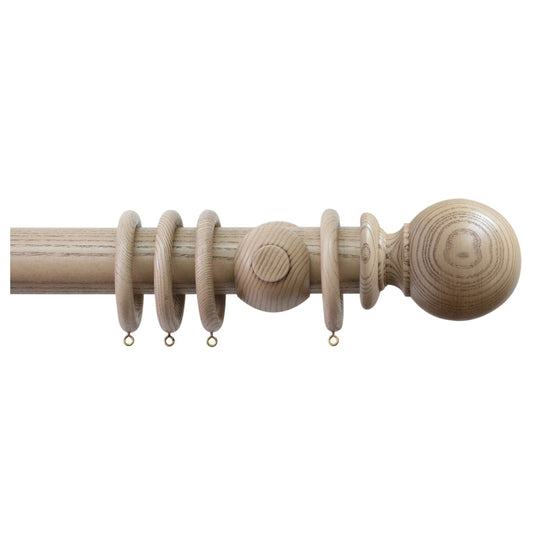 Jones Oakham Ball 50mm Wooden Curtain Pole - Truffle