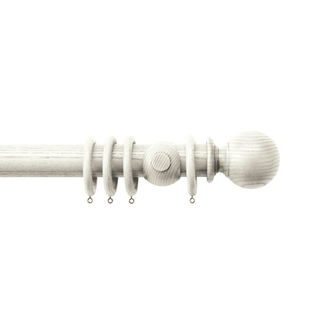 Jones Oakham Ball 50mm Wooden Curtain Pole - Tusk