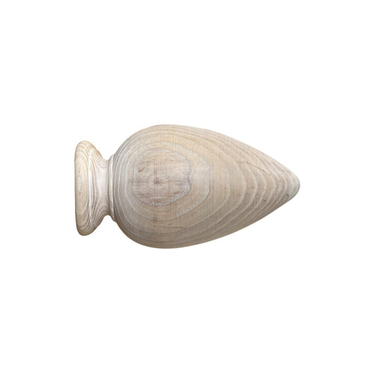 Jones Oakham Cone 50mm Wooden Curtain Pole Finial - Limed