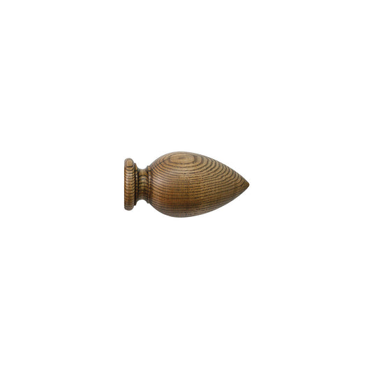 Jones Oakham Cone 50mm Wooden Curtain Pole Finial - Light Oak