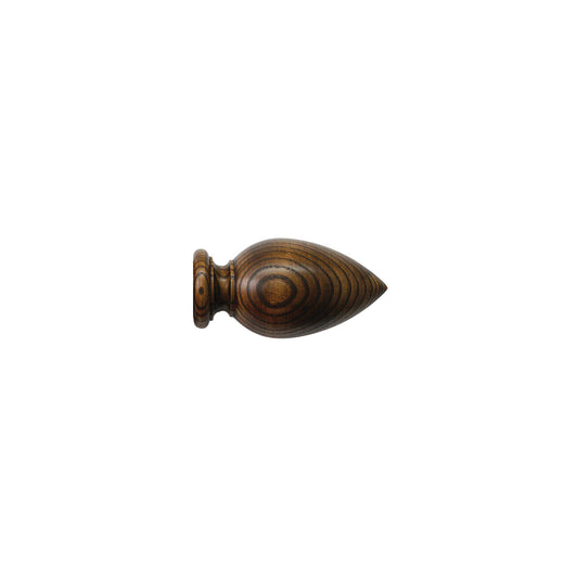 Jones Oakham Cone 50mm Wooden Curtain Pole Finial - Medium Oak