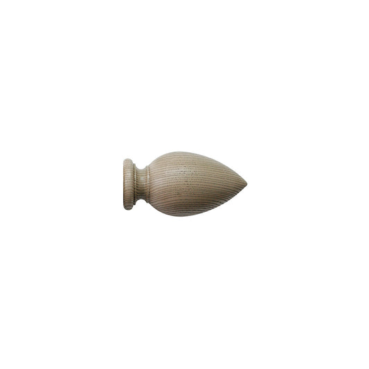 Jones Oakham Cone 50mm Wooden Curtain Pole Finial - Truffle