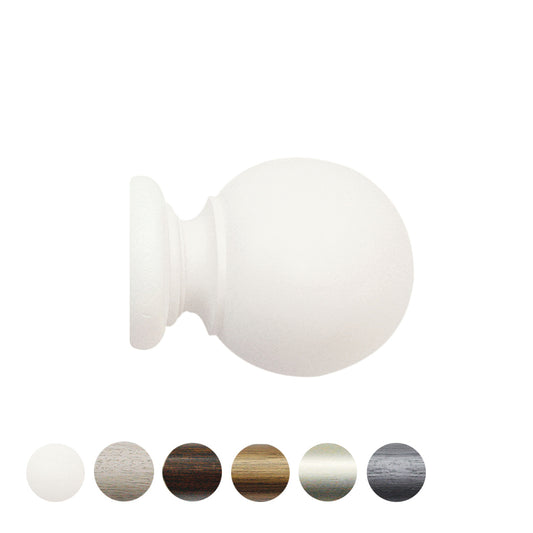 Jones Florentine Ball 48mm Wooden Curtain Pole Finial - Cotton