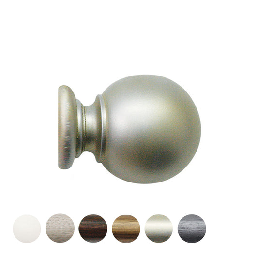 Jones Florentine Ball 48mm Wooden Curtain Pole Finial - Champagne Silver