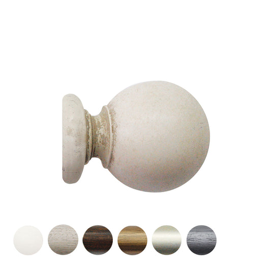 Jones Florentine Ball 48mm Wooden Curtain Pole Finial - Putty
